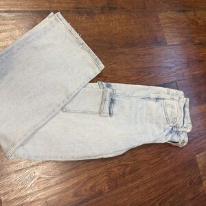 Stylish Women's Flare Jeans in Light Blue